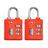 South Main Hardware 810108 TSA-Accepted Resettable Luggage Lock (2 Pack), Orange
