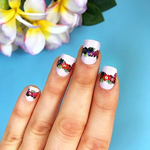 TROPICAL ART SET - 10 sheets of colorful metallic gold and silver foil isalnd inspired temporary nail Flash Tattoos - nail decal, nail sticker, nail art, metallic foil nails