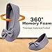 Wishcotton Women's Bow Memory Foam Ballerina Slippers Breathable