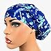 Euro Surgical Scrub Hats Women's Adjustable Bouffant Cap Ponytail Magical Mermaids