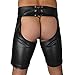 KILLREAL Men's Lace Up Faux Leather PVC Jockstrap Underwear Sexy Boxer Briefs Black X-Large