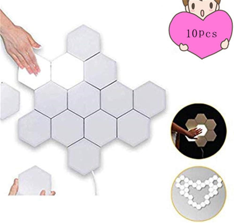 Hangyuan Magnetic Hexagonal Wall Lights Lamp Creative Touch Sensitive Wall Light LED Geometry Assembly LED Night Light for Bedrooms, DIY