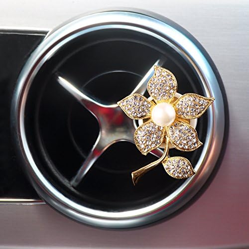 Aromatherapy Car Air Freshener &amp; Car Air Freshener Air Freshener , Car Accessories Diamond Essential Oil Diffuser Locket With Vent Clip , Inasmile (Rose - Gold)