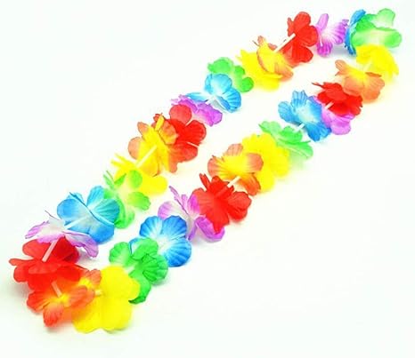 Amazon Co Jp Winomo ハワイアンレイ ハワイ花輪 フラワー 花飾り 髪飾り 可愛い カラフル コスチューム アクセサリー トロピカル 10セット ホーム キッチン