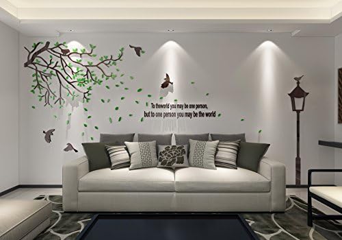 GKRY-Living room bedroom entrance corridor TV wall fresco decorationCreative 3d stereoscopic wall crystal lamp Tree ,1800mmX1100mm