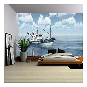 Fishing Trawler - Removable Wall Mural | Self-Adhesive Large Wallpaper - 66x96 inches