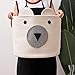 COMEMORY Cotton Rope Storage Basket with Cute Bear Design Foldable Woven Laundry Basket with Large Capacity Decorative Basket Organizer for Toys, Blanket, Towels, Clothes, 16