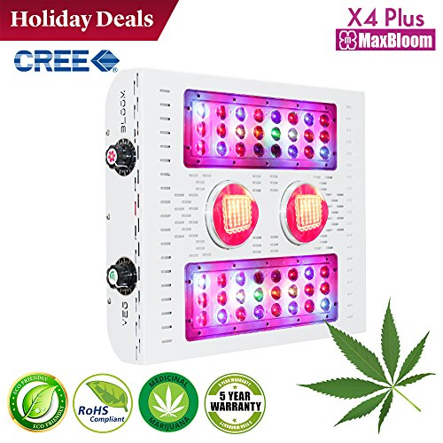 LED grow light COB led grow light dimmable 12-band full spectrum for indoor plants veg and flower UV&IR MaxBloom high yield 400W X4 Plus led grow light for marijuana (2017 X series) (CREE 400W)