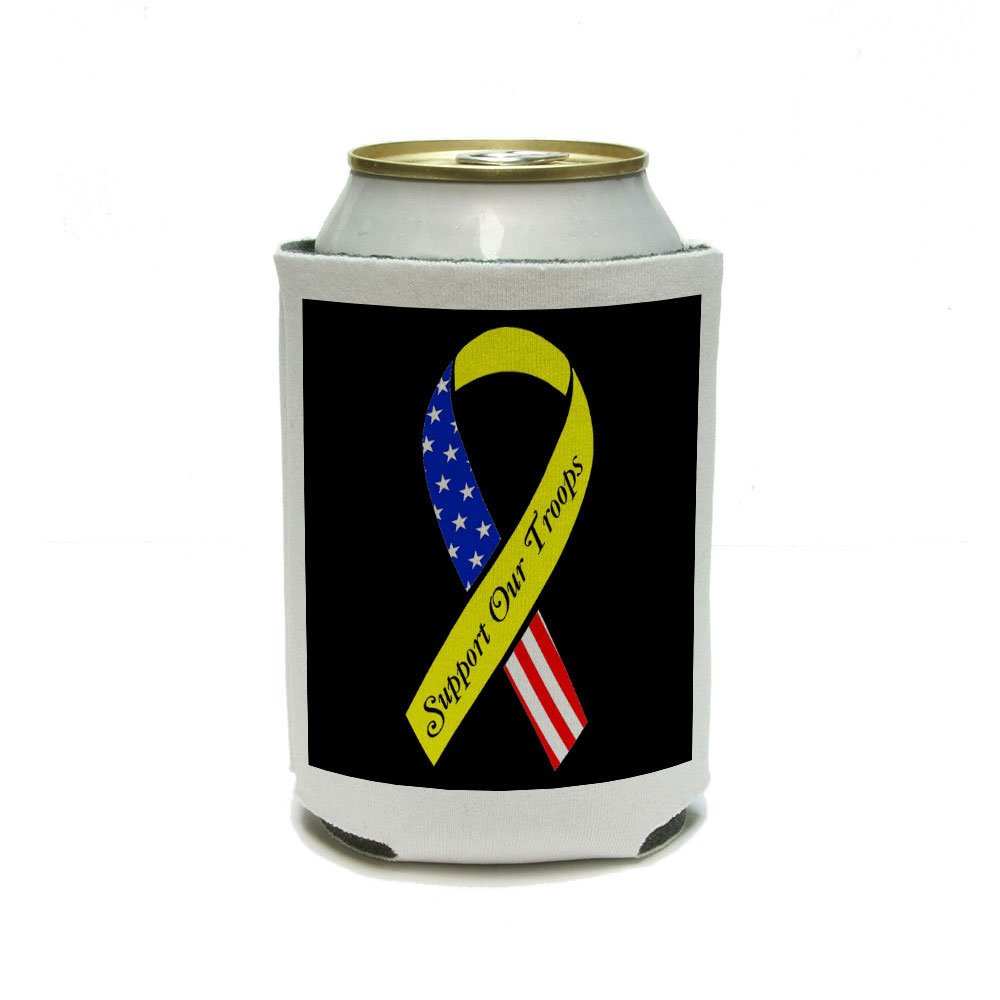 Apoyo a nuestras tropas cinta - amarillo y bandera en negro latas ...