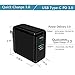 USB C Charger with 27.6W Power Delivery PD 3.0 &18W QC 3.0 Dual ports USB Wall Charger for iPhone X/8/8 Plus, MacBook,Samsung S9/S8/S8+/Note8,Notebook, Nexus 6P/5X,LG G5,Nintendo Switch and more