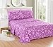 6 Piece: HOTEL LUXURY Kendall Printed Bed Sheet Set, Platinum Extra Soft and Comfortable, Deep Pocket, Brushed Microfiber 1800 Bedding - Wrinkle, Fade, Stain Resistant - Hypoallergenic (Queen, Purple)