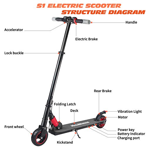 MegaWheels Electric Scooter for Kids and Adults up to 14mph Ultra-Lightweight Foldable Electric Kick Scooter