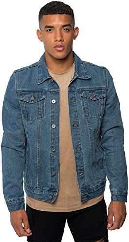 Loyalty And Faith Mens Casual Button Up Denim Jacket Solid Wash Collar Style Branded Coat