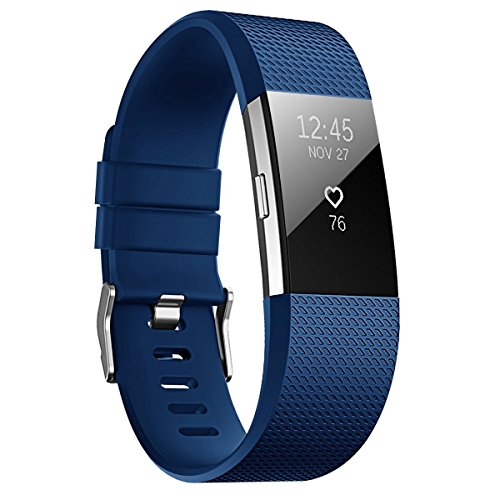 Youkex for Fitbit Charge 2 Bands, Large Adjustable Replacement Wristband for Fitbit Charge 2 Smart Fitness Watch Women Men (Royal Blue, Large)