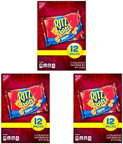 Nabisco Ritz Bits Cheese Munch Packs, 12 oz 12 Count (Pack of 3)