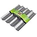 Amagabeli Nonstick Perforated Baguette Pan 15" x 13" for French Bread Baking 4 Wave Loaves Loaf Bake Mold Toast Cooking Bakers Molding 4 Gutter Oven Toaster Pan Cloche Waves Silver Steel Tray Italian primary