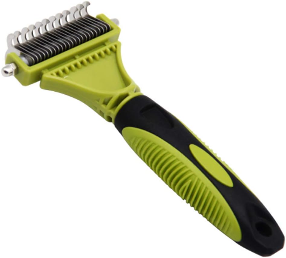 WXQKD Pet Carding Machine,Pet Grooming Tool, 2 Sided Undercoat Rake for ...