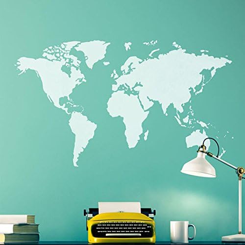 CraftStar World Map Stencil - DIY Feature Wall Art Template, Turquoise, A1