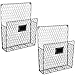 MyGift Wall Mounted Gray Metal Chicken Wire Hanging File Folder Rack and Magazine Holder with Chalkboard Label, Office Mail and Document Organizer, Set of 2