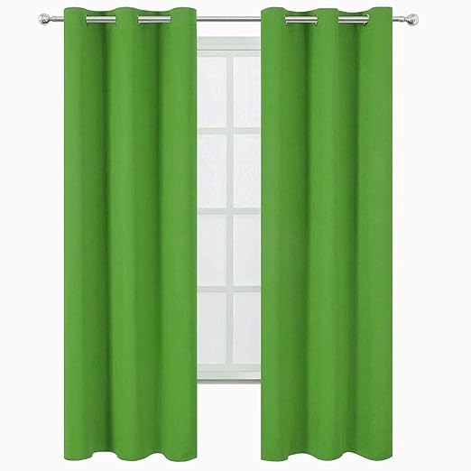 Waple Verdunkelungs-vorhänge Öse für Wohnzimmer Hellgrünes einfaches
