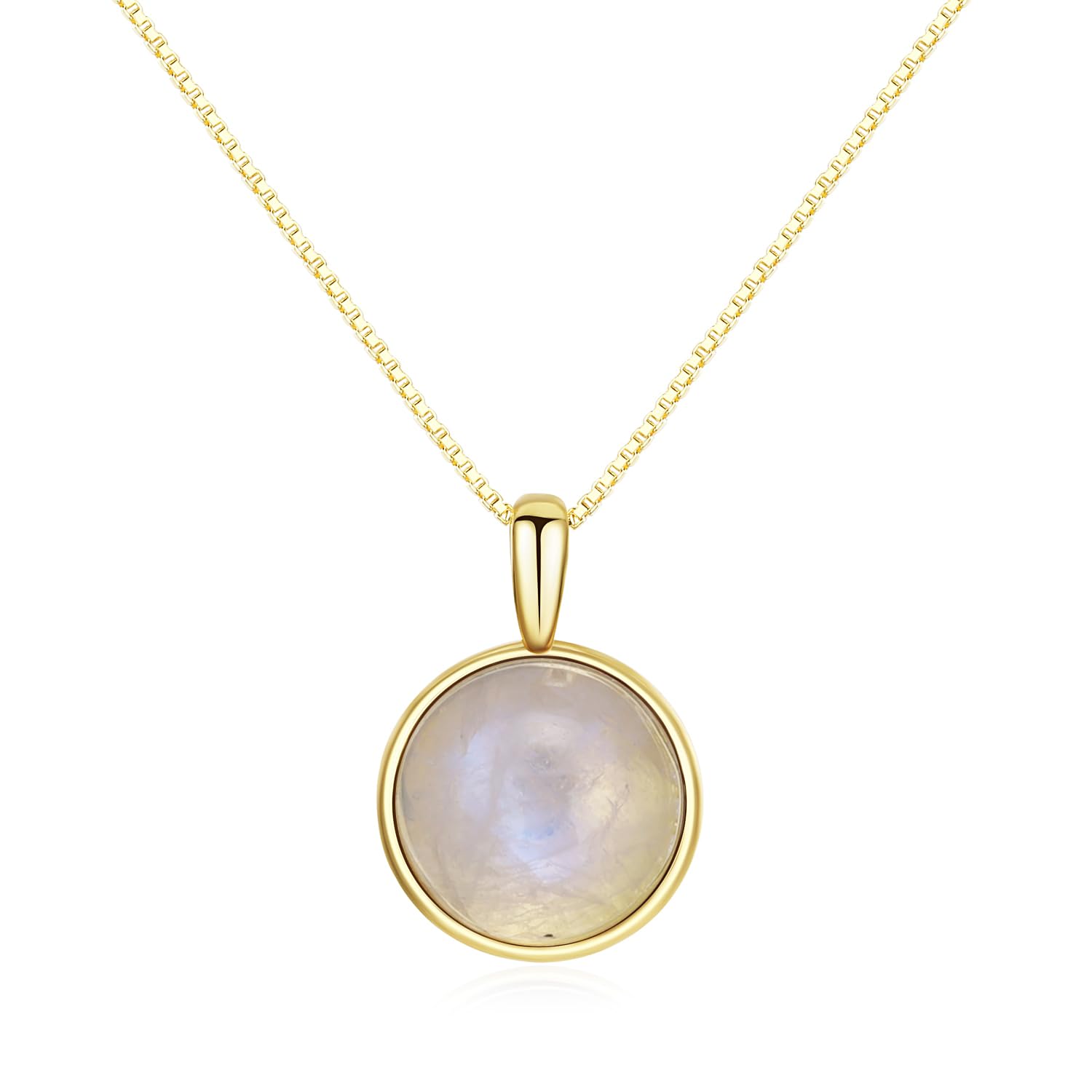 COAI Gold Plated 925 Sterling Silver Crystal Necklace for Women, Moonstone Necklace — image 1