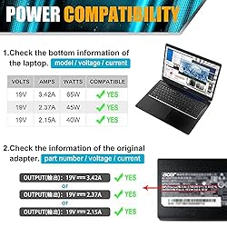 19V 3.42A 65W AC Adapter Charger for Acer