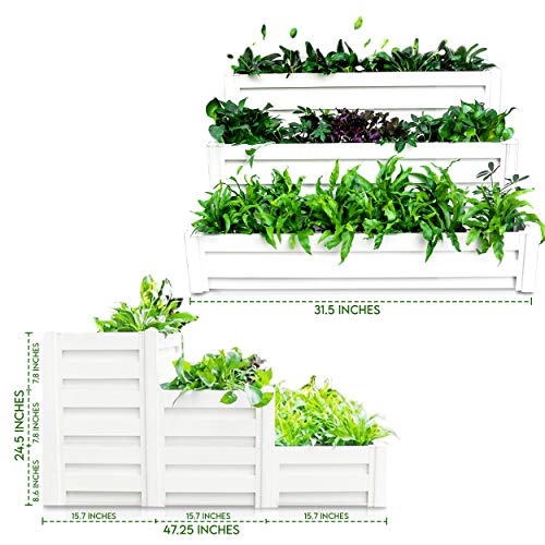 HEGEMONE Co. Tiered Raised Elevated Garden Bed Planter Box for
