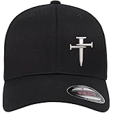 Nail Cross Christian Fitted Side Embroidered Hat Baseball Cap