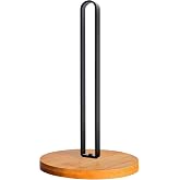 TONLEA Wooden Paper Towel Holder Countertop, Kitchen-Towel-Holder FreeStanding with Non-Slip Base for Bathroom
