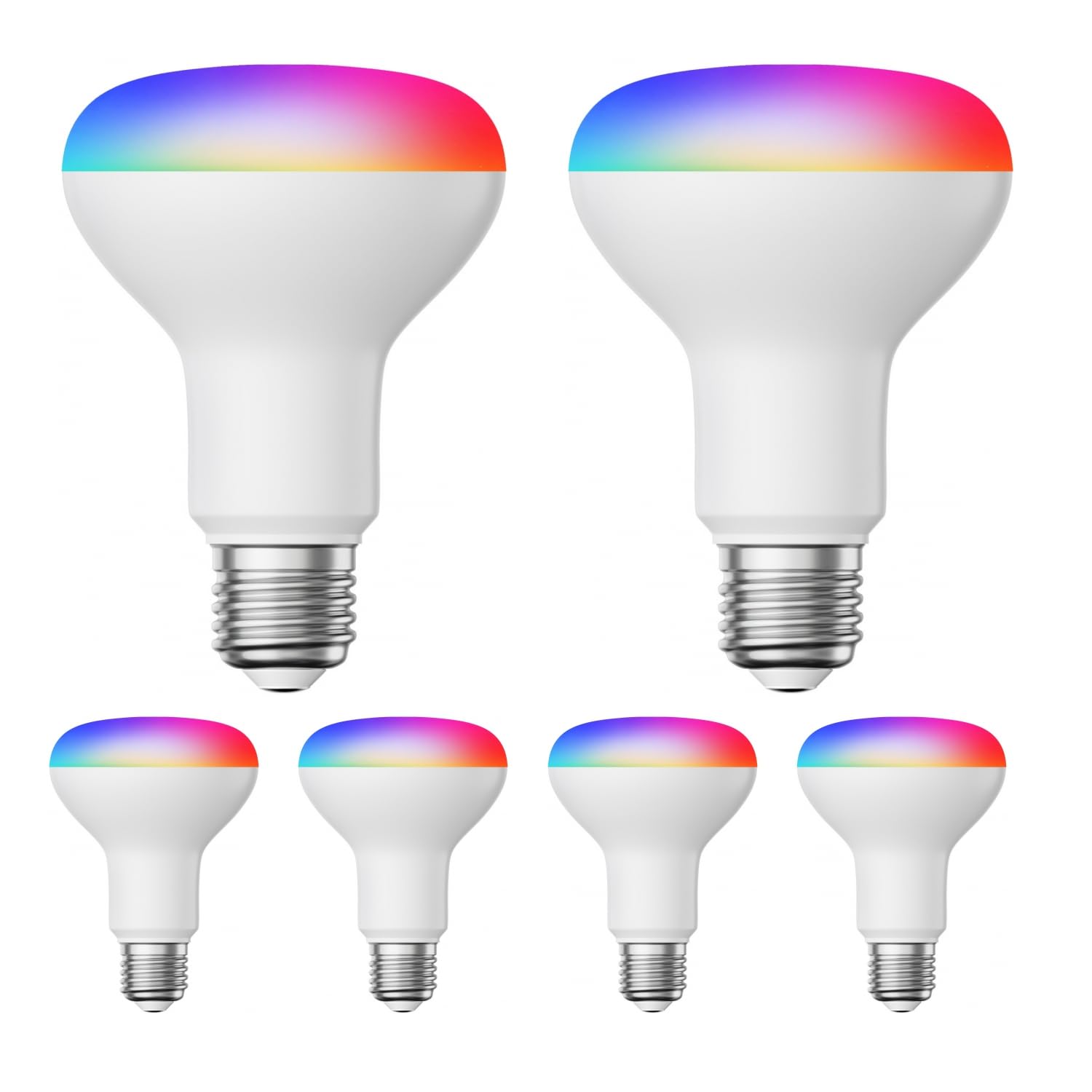 ledscom.de 6 Pieces E27 LED RGB Bulbs, R80, Warm White - Cool White (2700-6300 K), 9.9 W, 950lm, Smart Home, WLAN, Alexa, matt — image 1