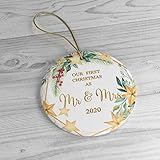 First Christmas as Mr & Mrs Ornament, Flat Circle