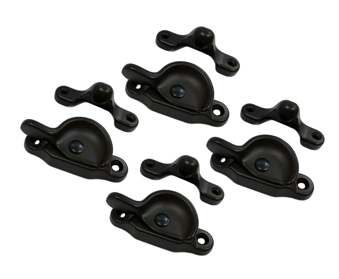 QCAA Forged Brass Sash Lock in Solid Brass, CTC 2", Oil Rubbed Bronze US10B, 4 Pack, Made in Taiwan