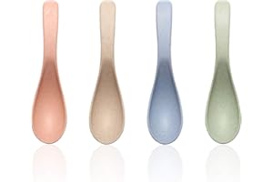 Jomihoney Soup Spoons, Microwave Dishwasher Safe Meal Spoon, 4 Pcs 5.9 Inch Europe Style spoon Sets for Kid or Adult