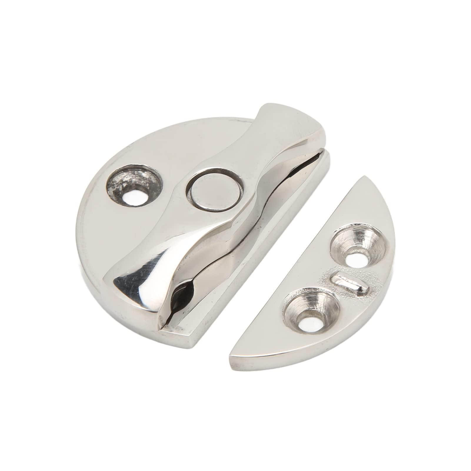Qiilu Boat Door Catch Latch Round 45mm 180° Rotation 316 Stainless Steel Universal for Marines Yachts