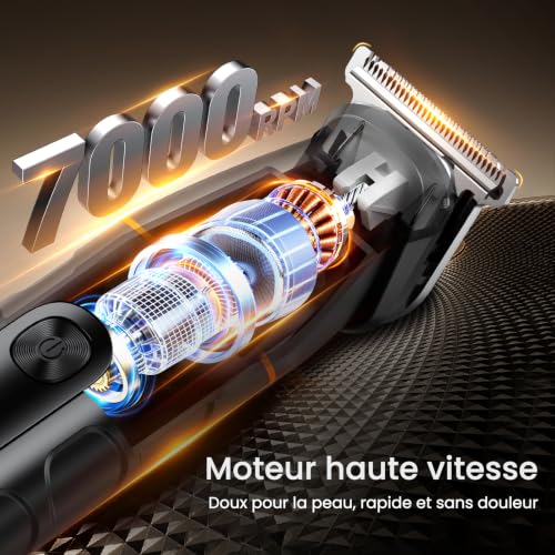 MAXGROOM 5 in 1 Multifunctional Men's Electric Shaver, 7000RPM Professional Personal Hair Clipper with 120 Mins Battery Life USB-C Testicle Shaver Kit for Nose, Legs