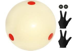 HEYLEAYAR Pro-Cup Pool Cue Ball 2-1/4 Inch,Standard Pool Ball Billiard Cue Ball with 6 Red Dots,Pool Table Accessories for Billiards Game