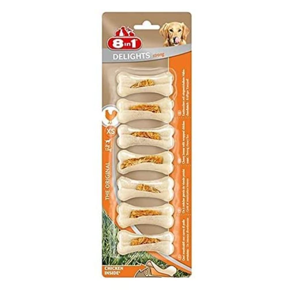 8in1 Delights Chicken Chew Bone, Size XS, 7 pieces (140 g)