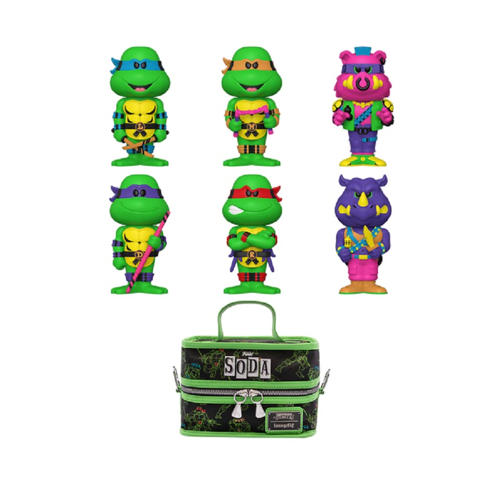 Funko 61863 Vinyl Soda: Teenage Mutant Ninja Turtles Exclusive Black-light 6-Pack With Cooler Bag