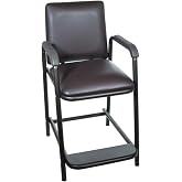 Drive Medical 17100-BV Hip High Chair with Back and Arms, Brown Vein | Hip High Chair Features Sturdy Back and Arms with Durable Brown Vein Finish for Reliable Support