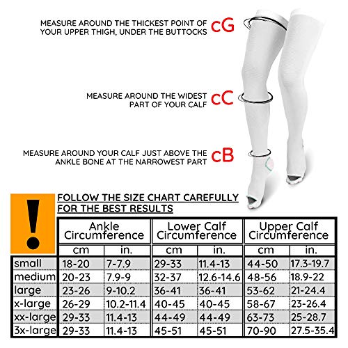 Compression Stockings Thigh High, Unisex Ted Hose Socks, 1520 mmHg