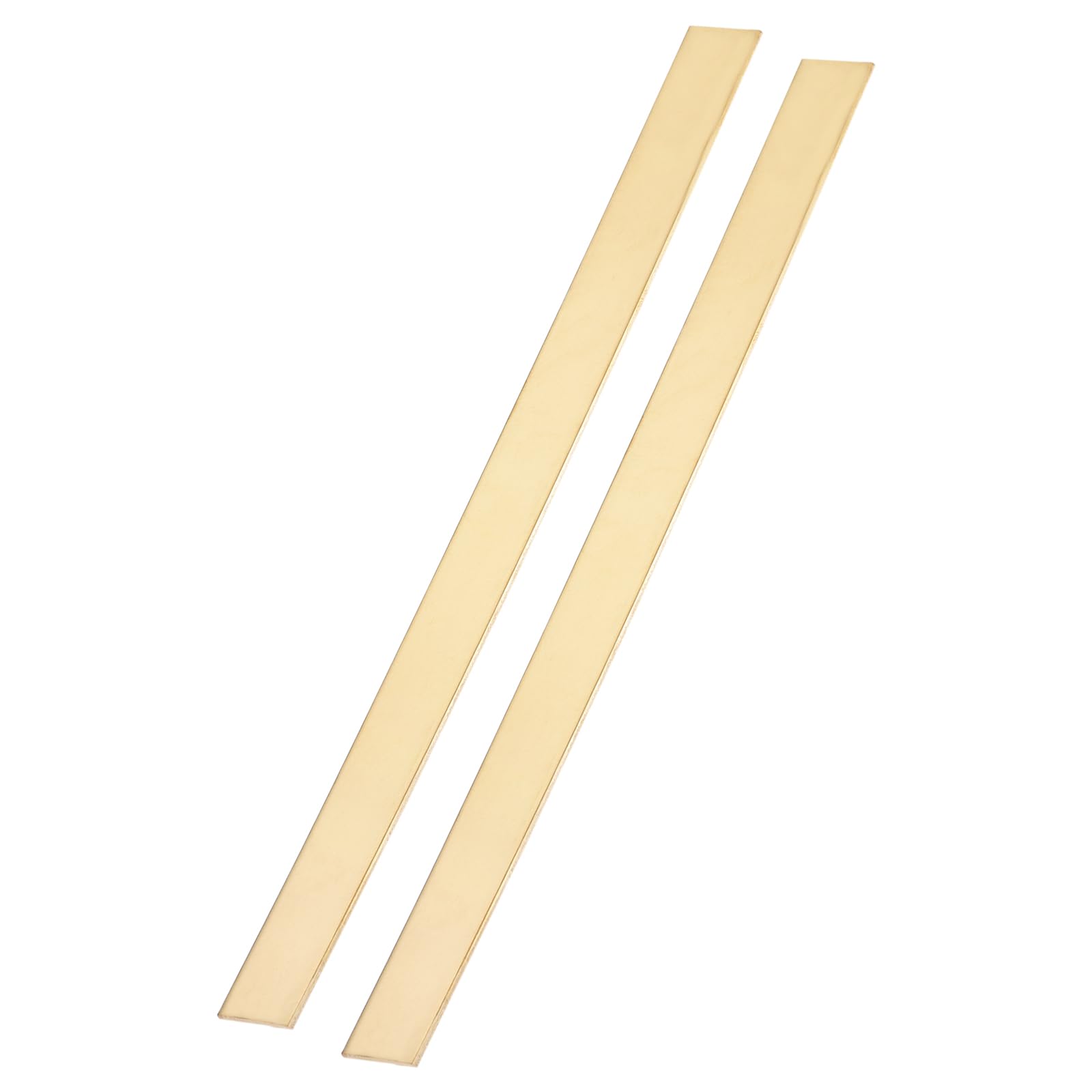 Photo 1 of uxcell 2 Pcs H62 Brass Flat Bar Stock, 0.06"x0.51"x12" Square Metal Solid Brass Bars for Knife Making DIY Handicrafts Architectural Decoration Industry Thermal Conductivity