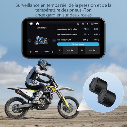 CarPlay 6 Inch A622 Motorcycle Screen CarPlay and Android Auto Wireless, Touch Screen Waterproof IP67, TPMS, Dual Bluetooth, GPS, USB/ACC Power, Compatible with All Motorcycles
