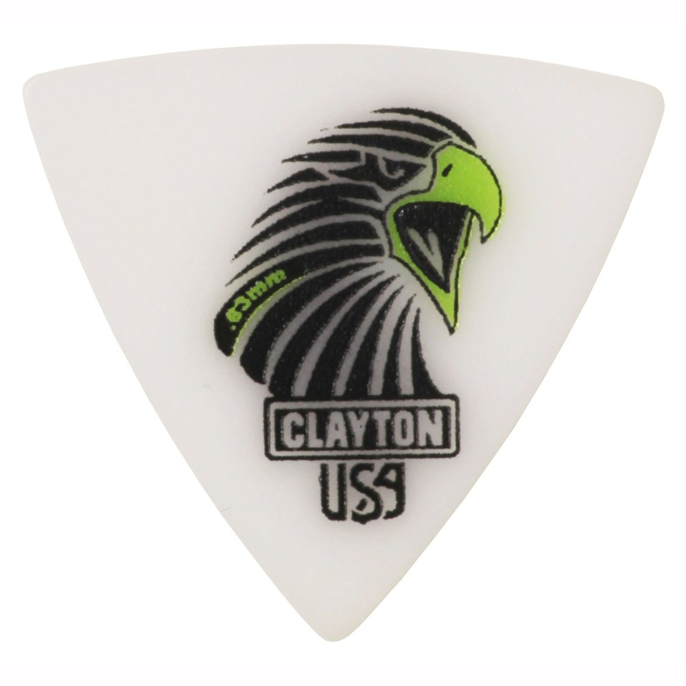CLAYTON CSART6312 Rounded Triangle Sharp Acetal/Polymer Guitar Picks, 0.63 mm, Set of 12 Pieces