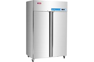 WESTLAKE 48" W Commercial Refrigerator 2 door 2 Section Stainless Steel Reach in Solid door Upright Fan Cooling 36 Cu.ft Cooler for Restuarant, Bar, Shop, etc