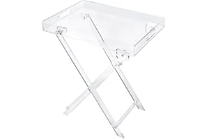 ExGizmo Acrylic Folding Tray Table,Square Tray Drink Table,Clear Acrylic Small Table,Kitchen and Bar Serving Table,Decorate T