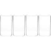 Ciieeo 4Pcs Open Ended Hurricane Bottomless Cylindrical Glass Clear Glass Candle Lampshade for Scented Wax