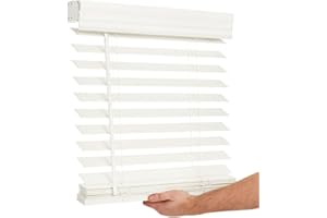 LOTUS & WINDOWARE 2-inch Faux Wood Blind 10" Wide x 72" Long,(Soft White-Antique White),Smooth, Room Darkening, Horizontal Blinds for Living Room, Bedroom, Interior Door Windows