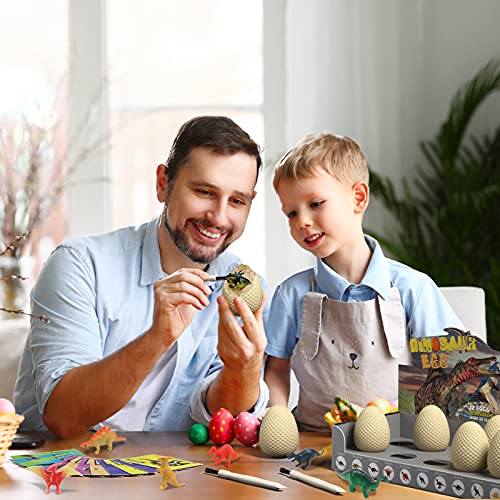 EARTH'SCODE Dinosaur Eggs Excavation Dig Kit, 12 Dino Egg with 12 Cute Unique Dinosaurs Inside Toys for Best Holiday & Birthday Archaeology Science STEM Crafts Gifts for Kids 3-12 Years Old