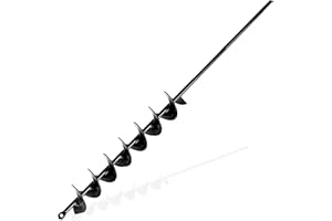 DEEGETEL 32" x 2" Extended Length Auger Drill Bit for Planting Bulb Flower & Bedding, Garden Plant Auger, No Need to Squat, Post Hole Digger for 3/8" Hex Drive Drill, Earth Auger Bulb Planter Tool