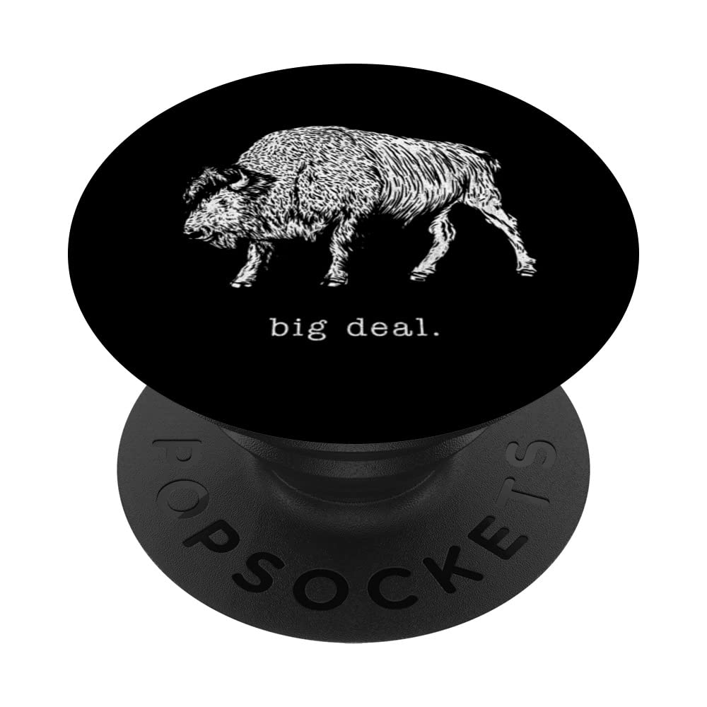 Retro "Big Deal" Bison Vintage Animal Design PopSockets Swappable PopGrip